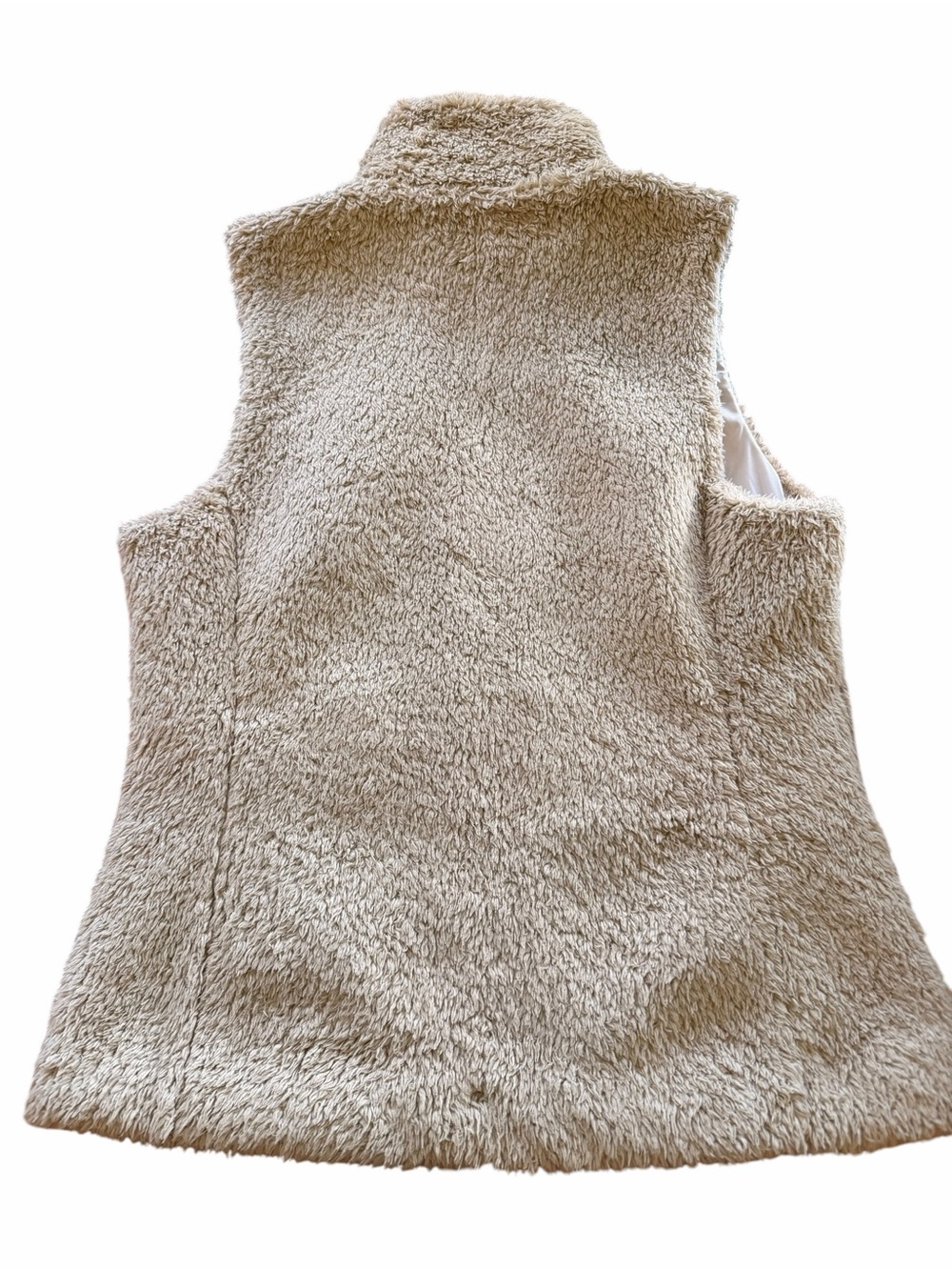 Patagonia Sherpa Fleece Vest Women’s Large Tan Full Zip Cozy - Picture 3 of 4